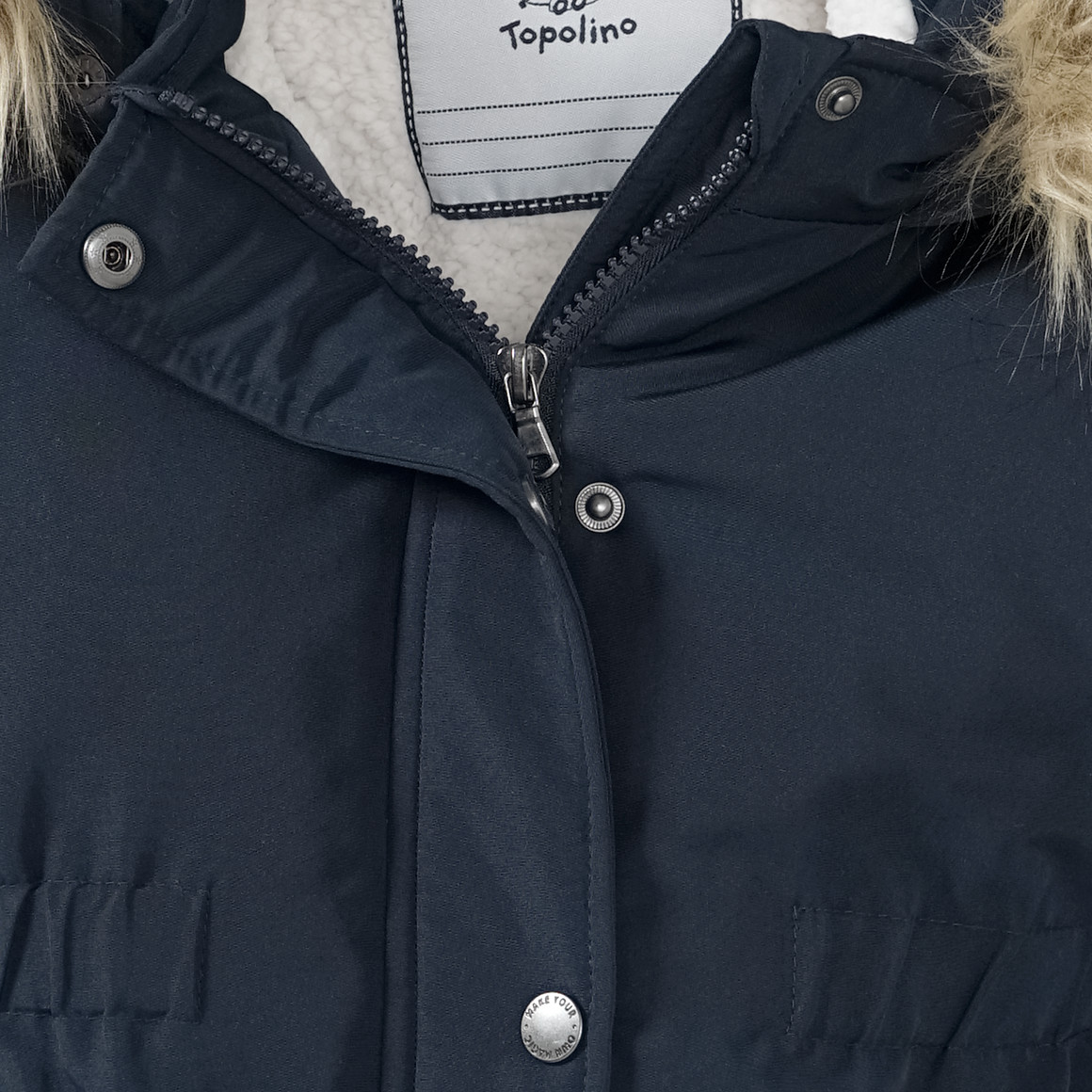 Mädchen Parka mit Fellimitat