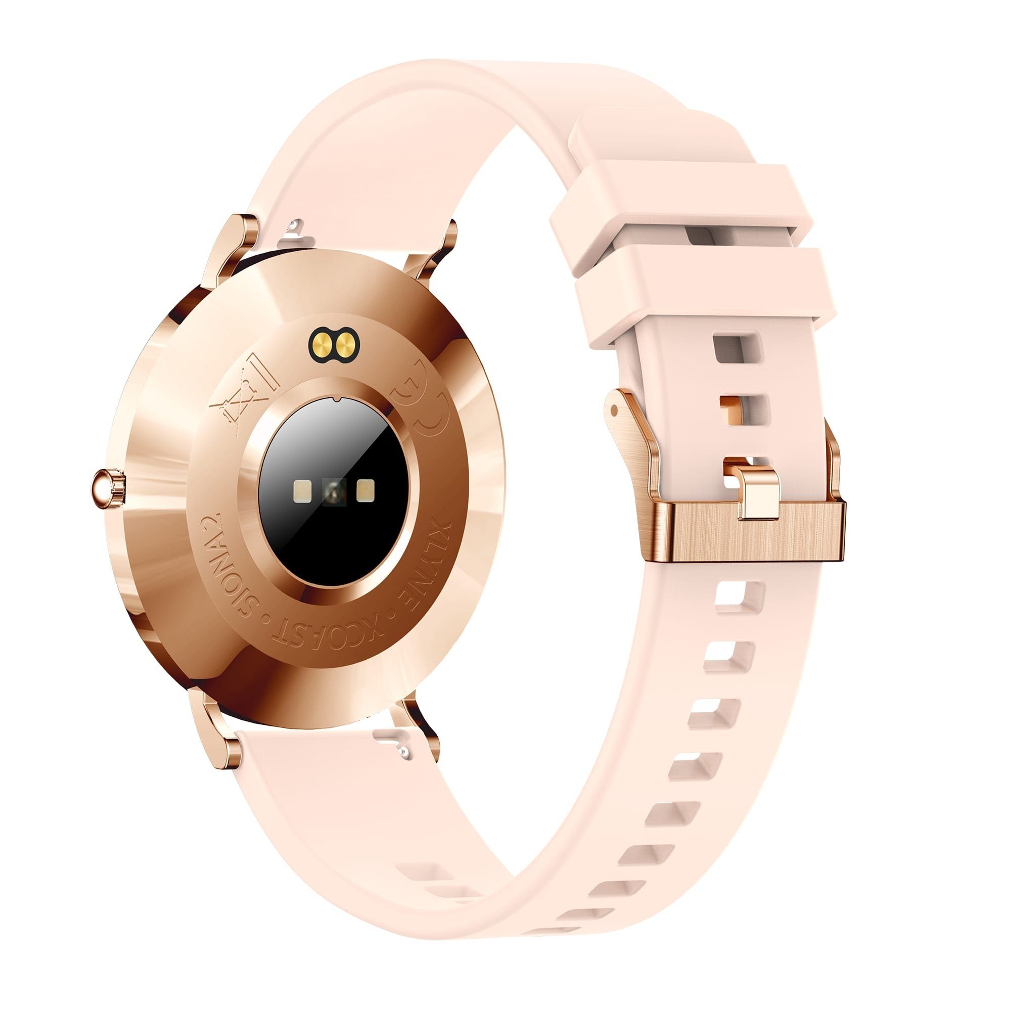 XCOAST SIONA 2 Damen Smartwatch (4,2 cm/1,3 Zoll, iOS Android) ROSE GOLD, Damen Fitness Tracker, neueste Generation, Blutsauerstoffmesser, Wasserdicht, Ultra flach, Puls, Blutdruck, brillante Farben, AMOLED