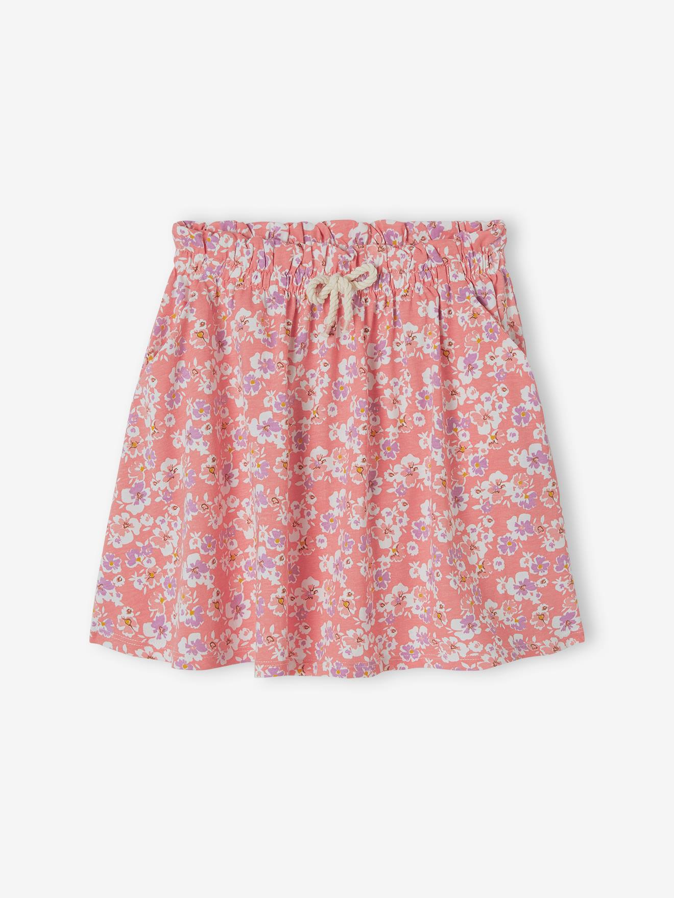 Jupe tournante imprimée Basics fille rose poudré