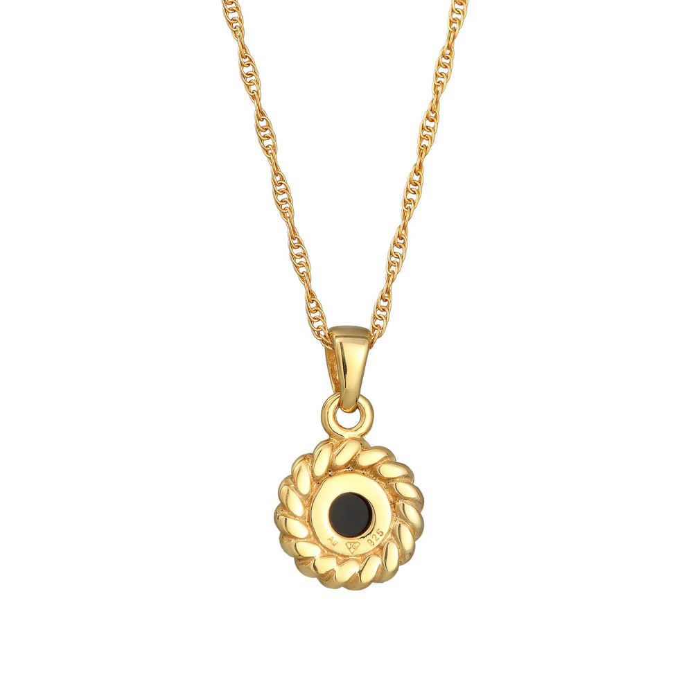 Elli Elli Collier Femmes pendentif antique vintage avec onyx en argent sterling 925 pl Bijoux