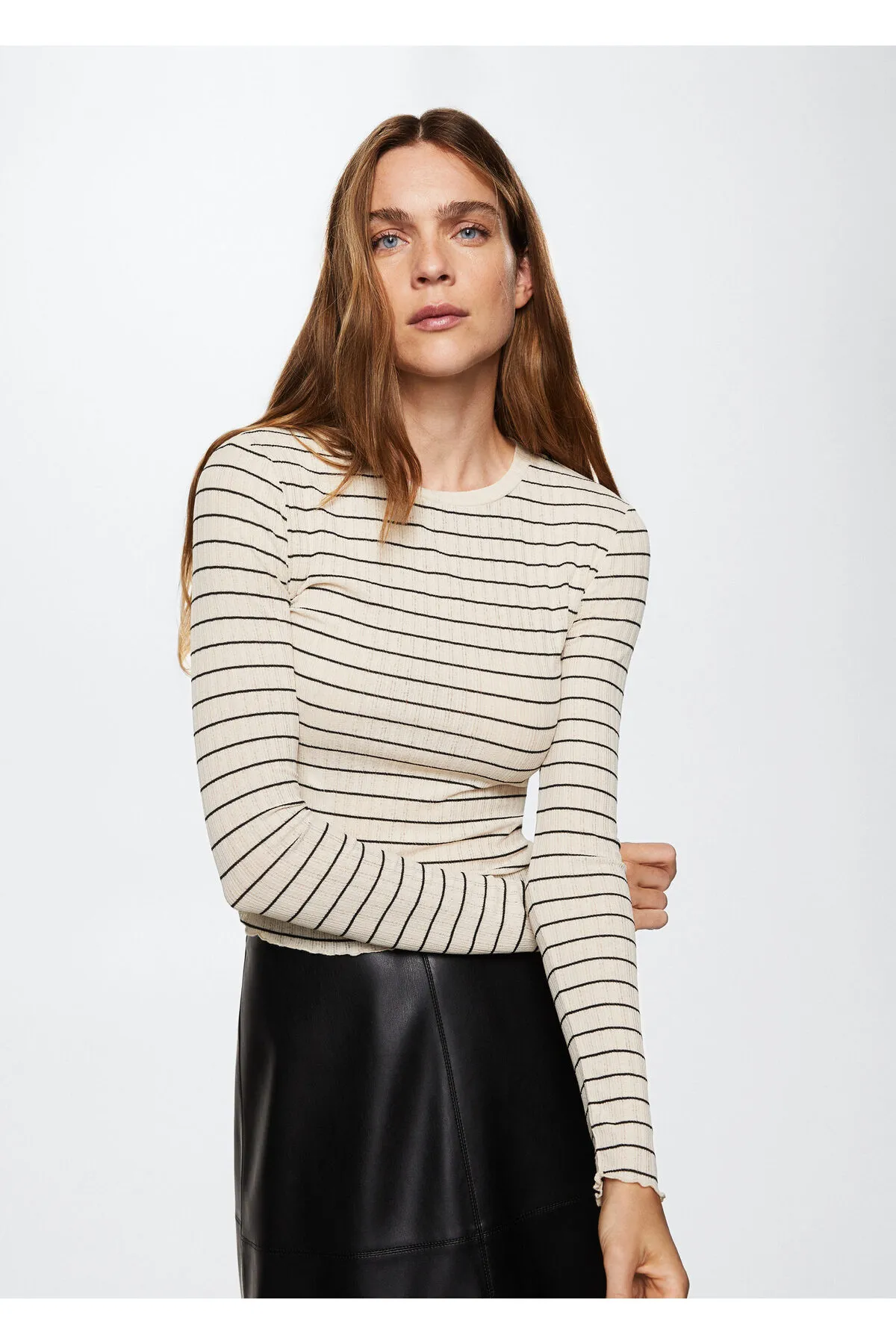 MANGO  Beiges Damen-T-Shirt 37067722