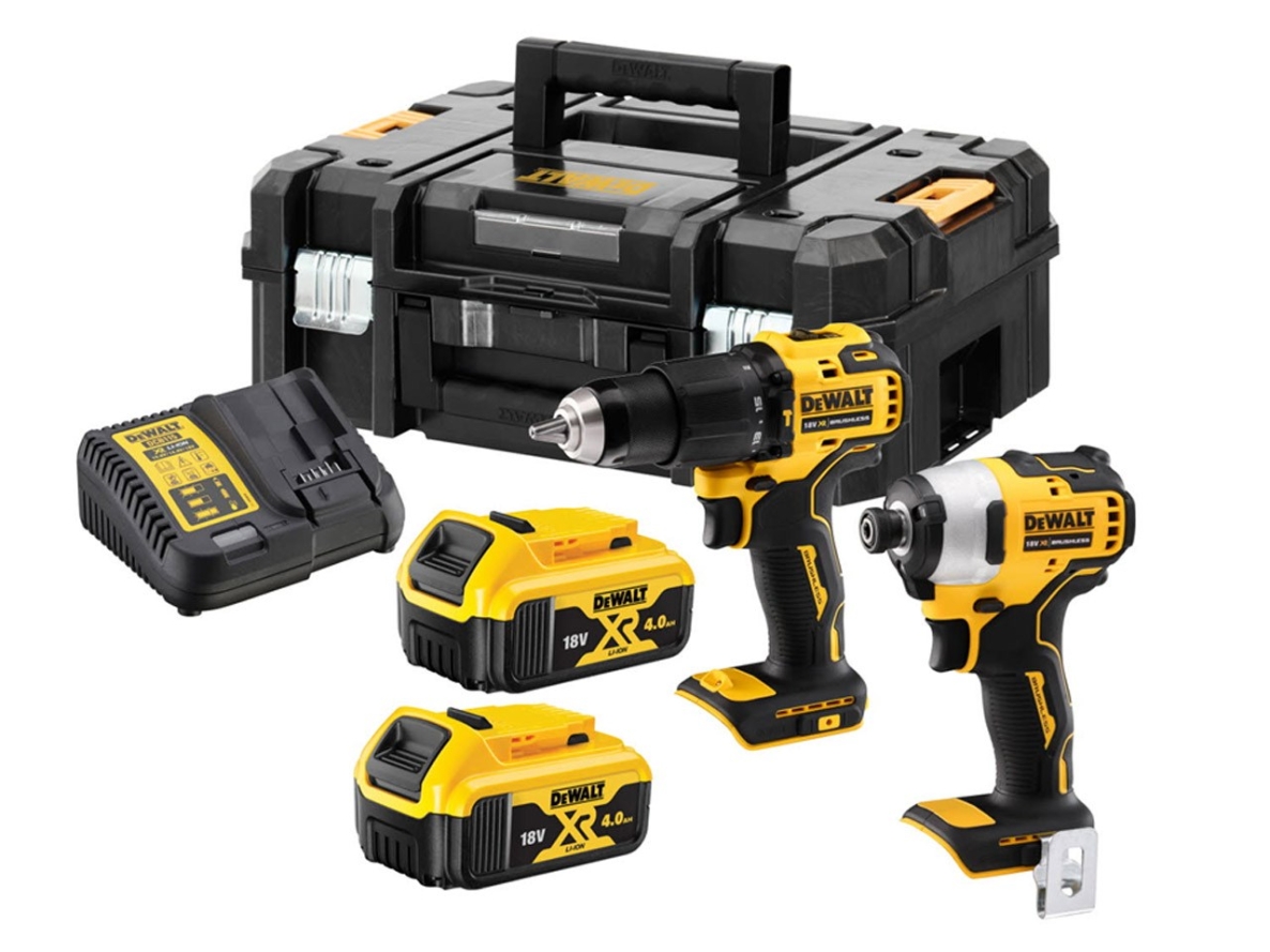 Set combinat DeWalt DCK2062M2T-QW 18V 4.0Ah Li-Ion - Mașină de găurit cu impact fără fir DCD709 + Șurubelniță cu impact DCF809