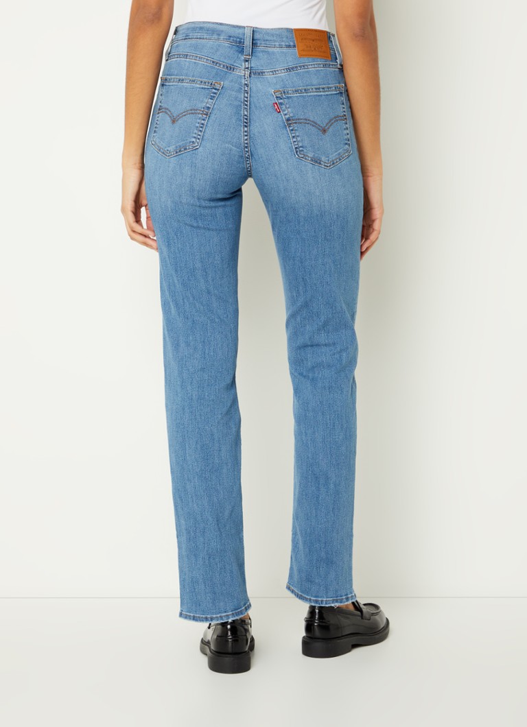 Blugi skinny Levi's 724 cu talie înaltă, decolorare medie