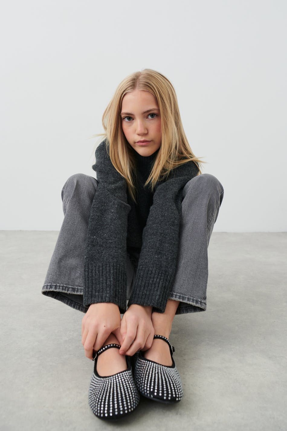 Y knitted polo sweater