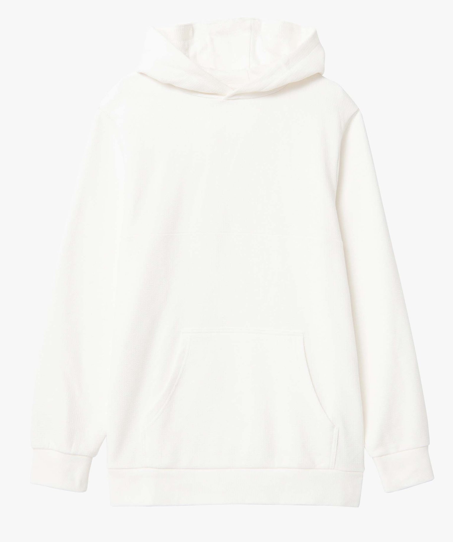 Sweat homme à capuche en coton piqué blanc | GEMO