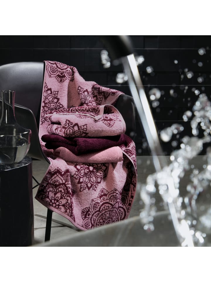 Erwin Müller Frottier, Jacquard Handtuch 4er-Pack Bühl in altrosa/beere günstig kaufen 50 x 100 cm