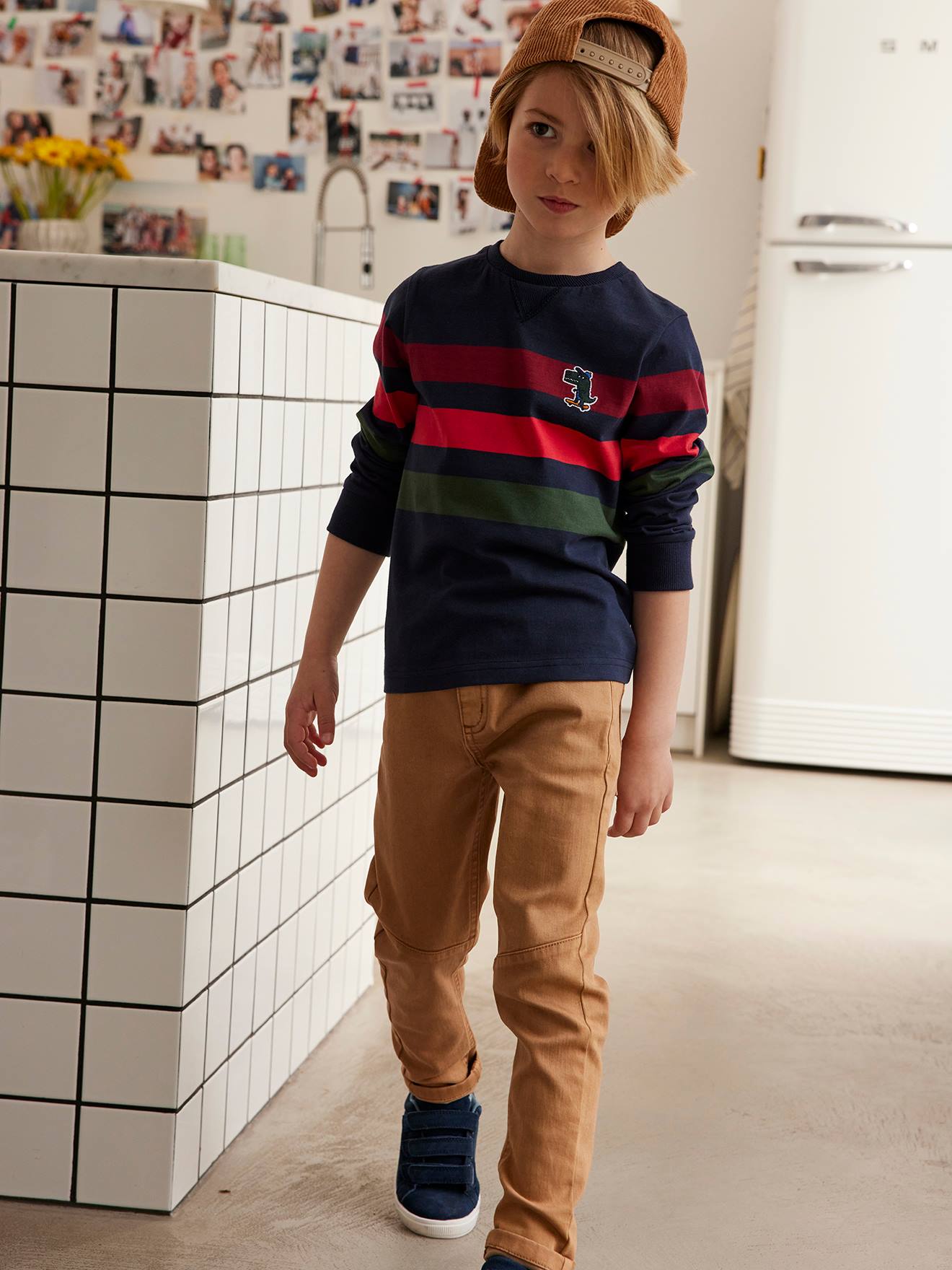 Vertbaudet Jungen Hose, Schlupfbund Oeko Tex - beige