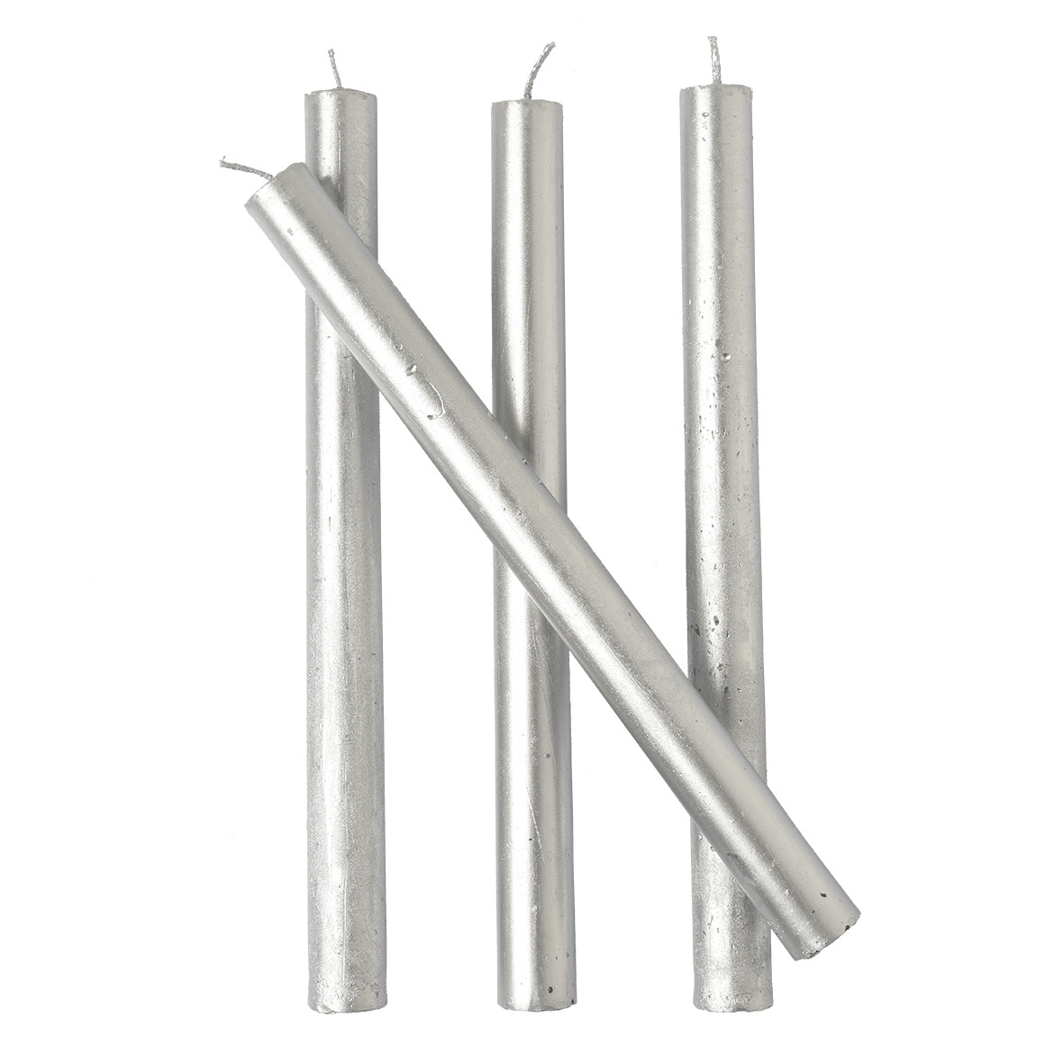 4 Stabkerzen im Metallic-Look