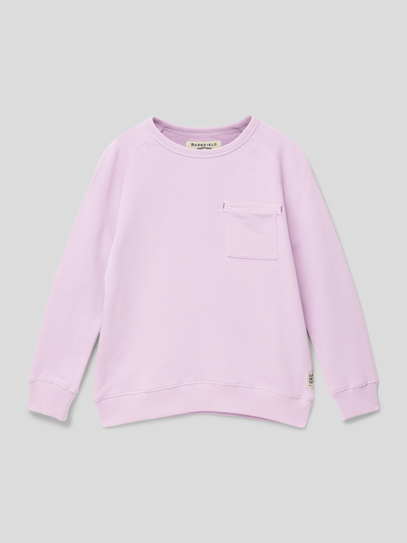 Sweatshirt mit Statement-Patch in flieder