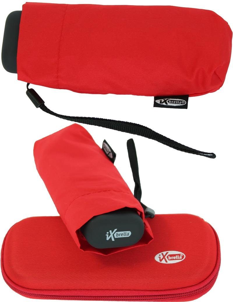 iX-brella Taschenregenschirm Super-Mini-Schirm - winziger Regenschirm im Etui, klein