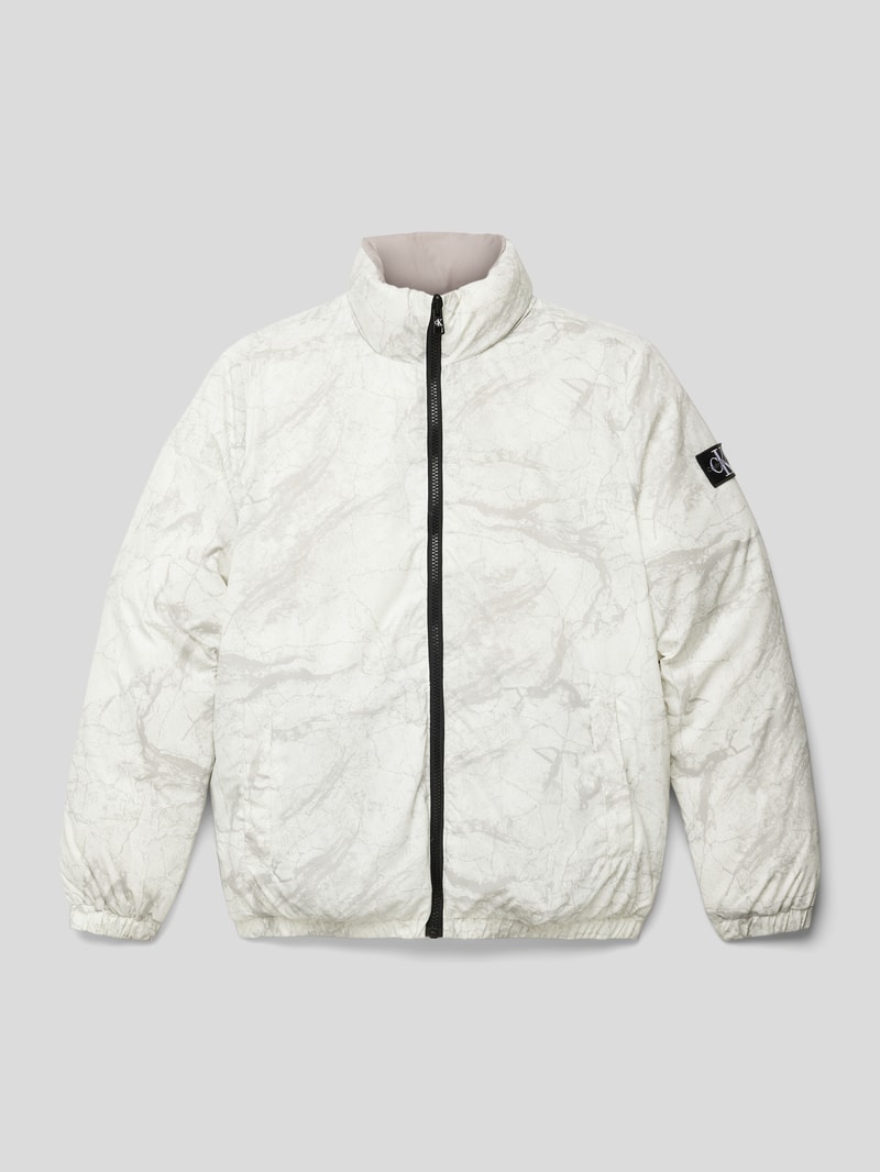 Steppjacke mit Logo-Print in ecru