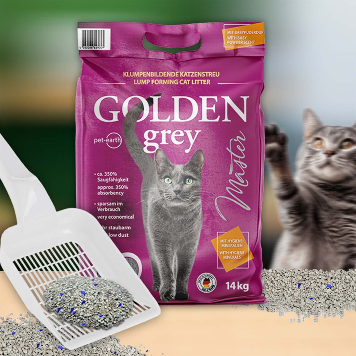 Golden Grey Master Katzenstreu mit Babypuderduft kaufen