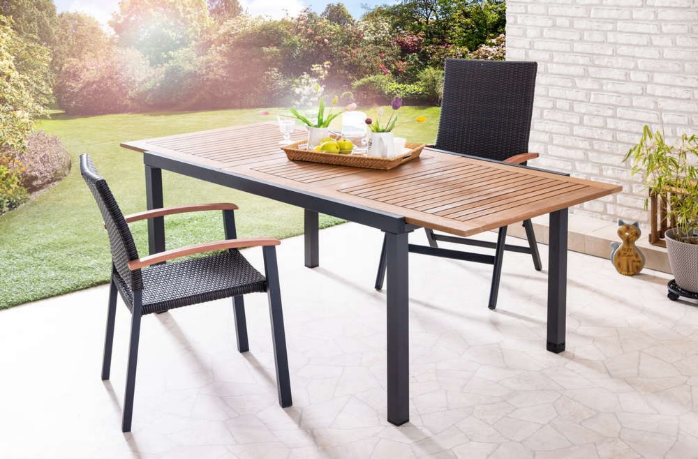 Solax Sunshine Gartentisch ausziehbar aus Aluminium GENUA Braun SE