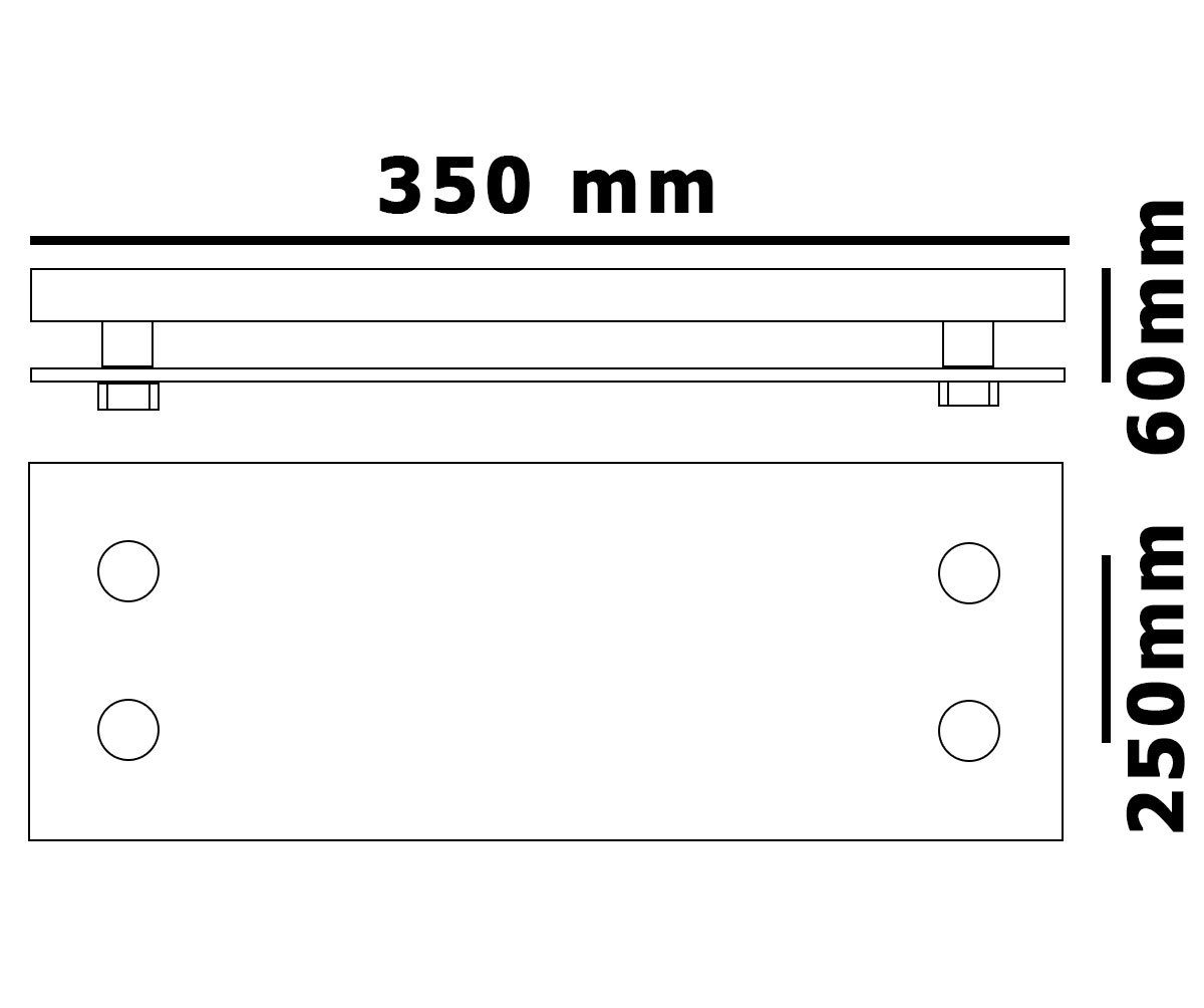 Lewima LED Deckenleuchte Boomer, aus Glas und polierten Edelstahl flach 25x35cmx6cm 18W, Warmweiß, Silber, auch für Bad Zone 3