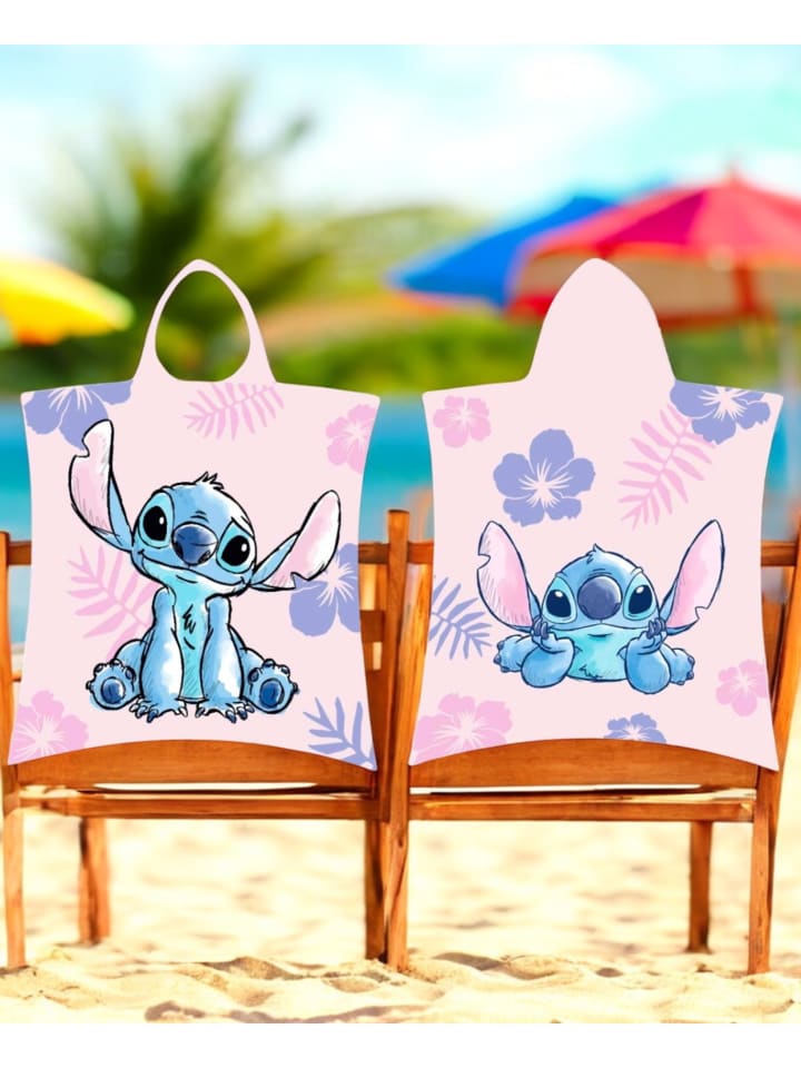 Lilo & Stitch Badeponcho Disney Lilo & Stitch  - (B) 50 cm x (L) 115 cm in Rosa günstig kaufen 50 x 110 cm