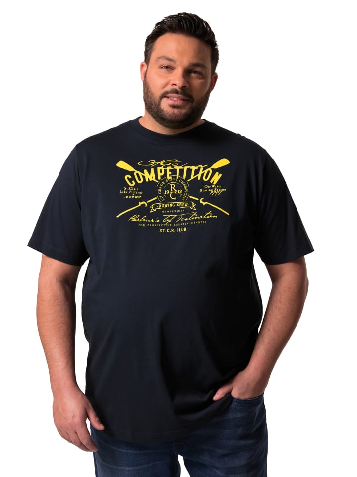 Men Plus Kurzarm T-Shirt in navy blau günstig kaufen