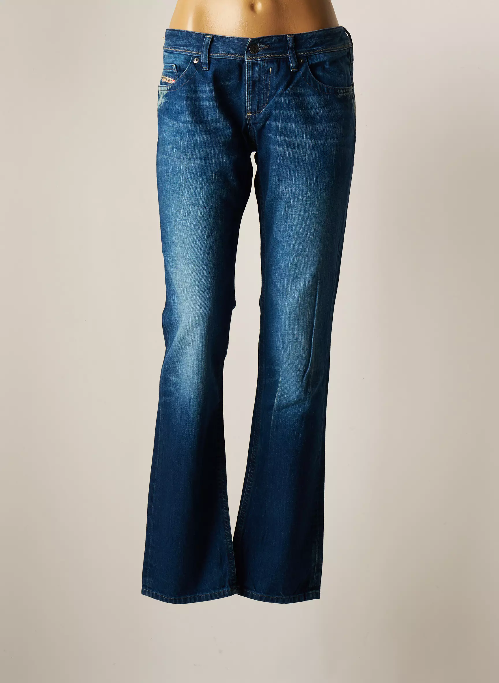 Diesel Jeans Coupe Droite Femme couleur bleu