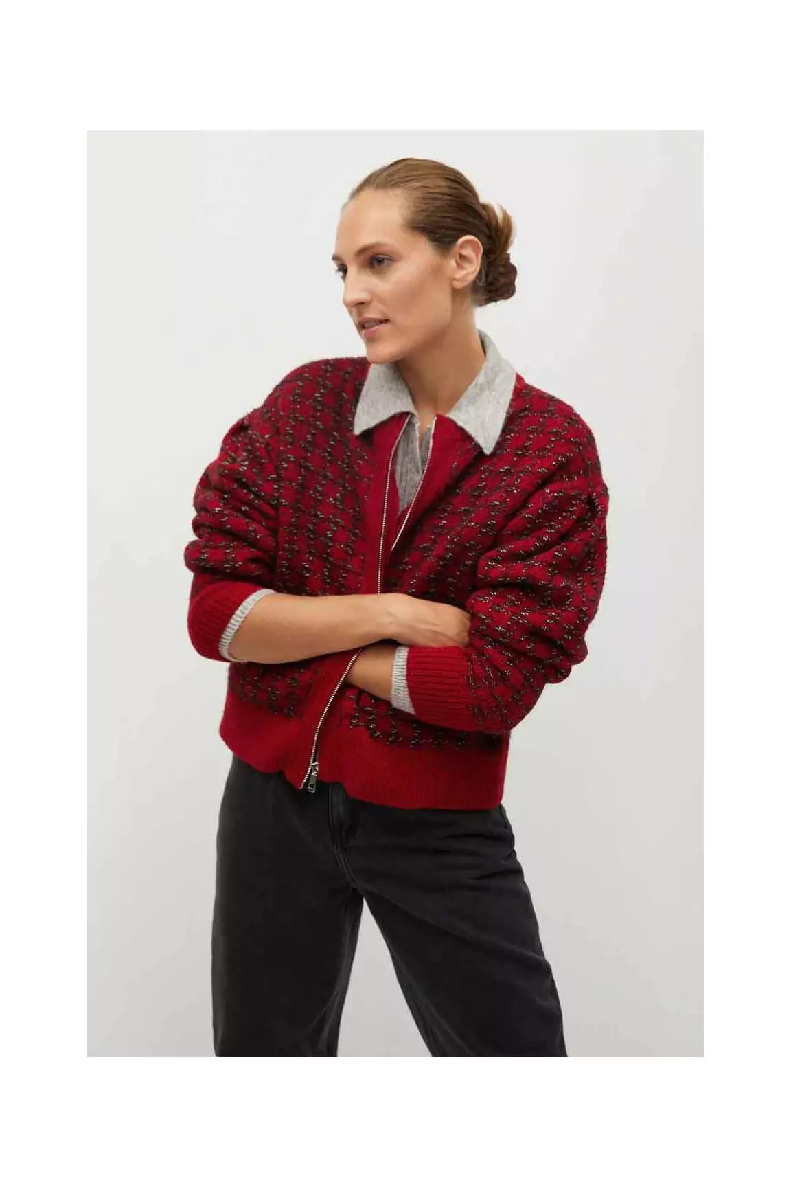 Mango Grosse Maille Femme couleur rouge