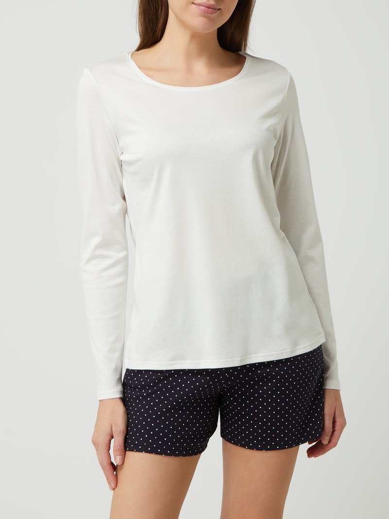 Pyjama-Oberteil aus Baumwolle in offwhite