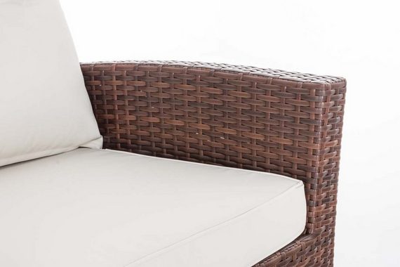TPFGarden Gartensessel Fino - Rattansessel für Garten und Terrasse - Farbe: braun-meliert (Hochwertiger und stabiler Gartensessel aus handgefertigtem Polyrattan, 1-St., Outdoor-Sessel mit pulverbeschichtetem Aluminumgestell), Balkonstuhl, Terrasssens