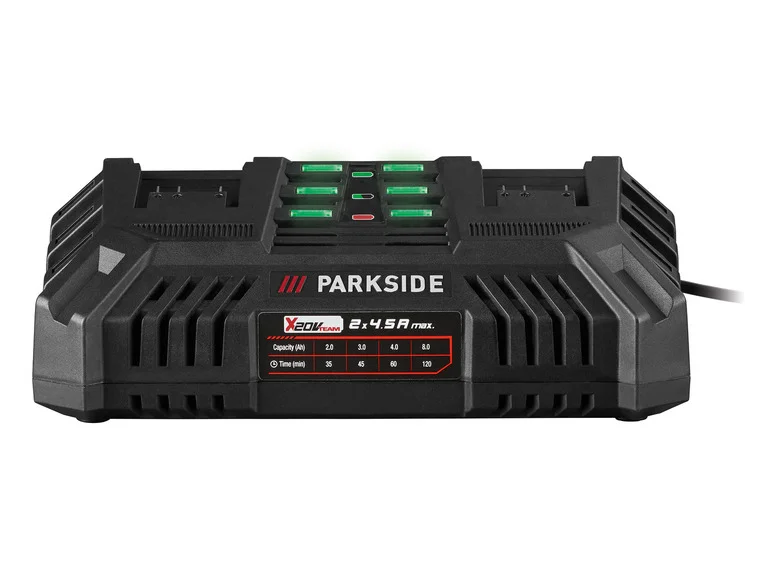 Carregador de bateria dupla PARKSIDE® PDSLG 20 B, 2 x 4,5 A, 20 V