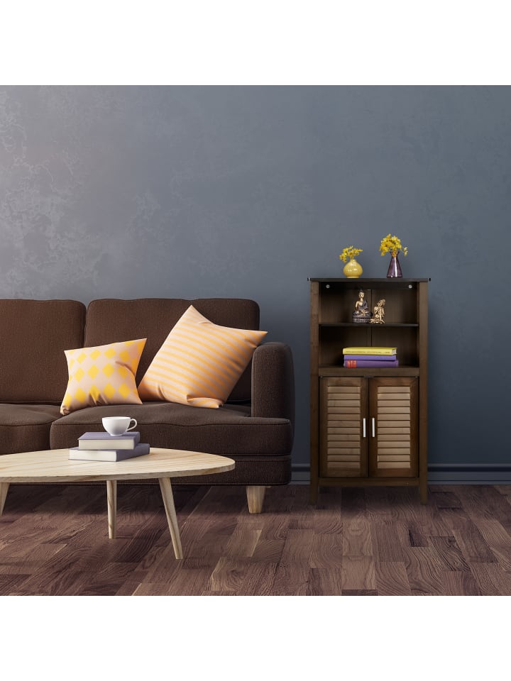 relaxdays Badezimmerschrank in Dunkelbraun - (B)50 x (H)92 x(T)25,5 cm günstig kaufen onesize