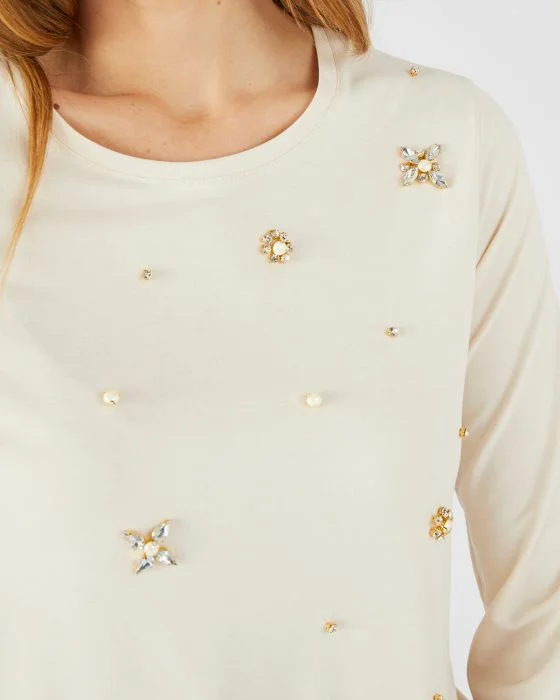Tee-shirt effet bijoux