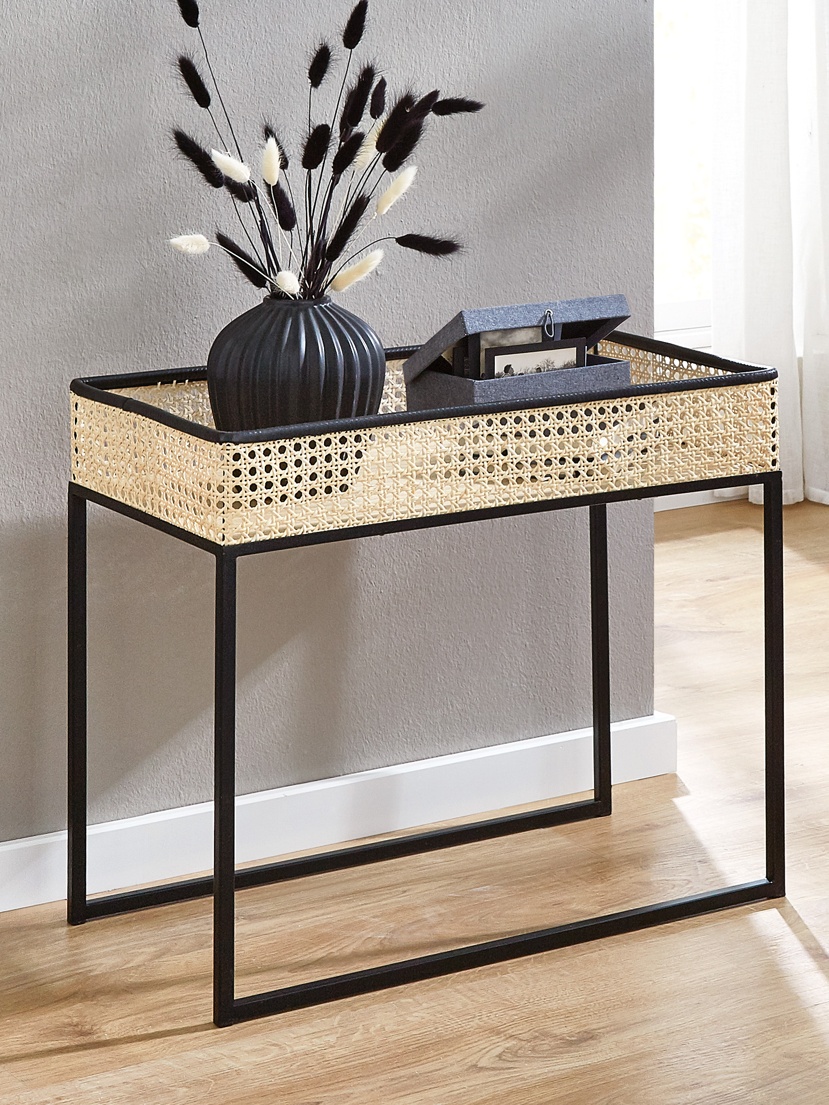 Coffee Table Tisch, Schwarz/Beige