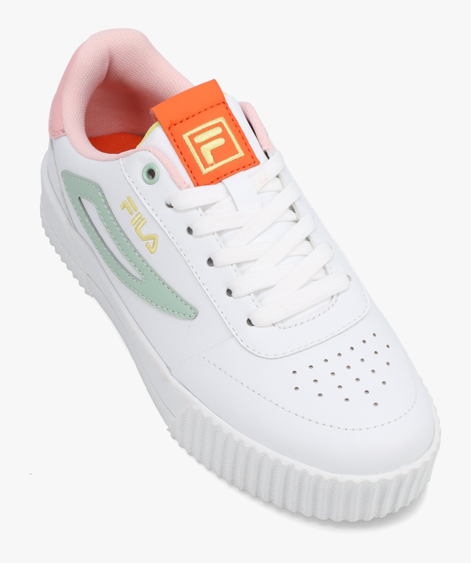 Tennis femme à détails colorés fermeture lacets – Fila ... blanc | GEMO