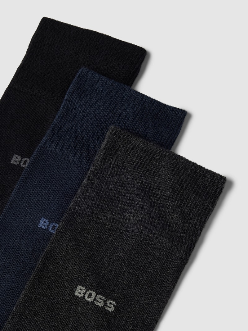 Socken mit Label-Detail im 3er-Pack in dunkelblau