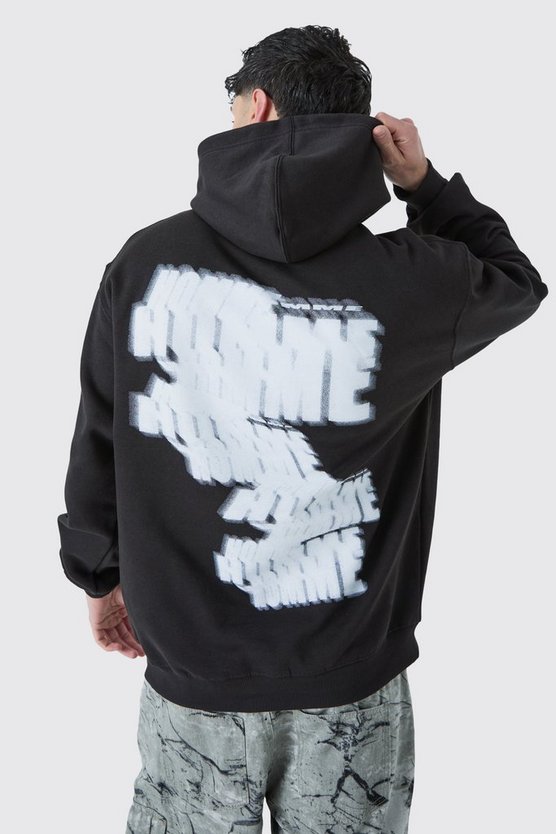 Oversize Hoodie mit Homme Print