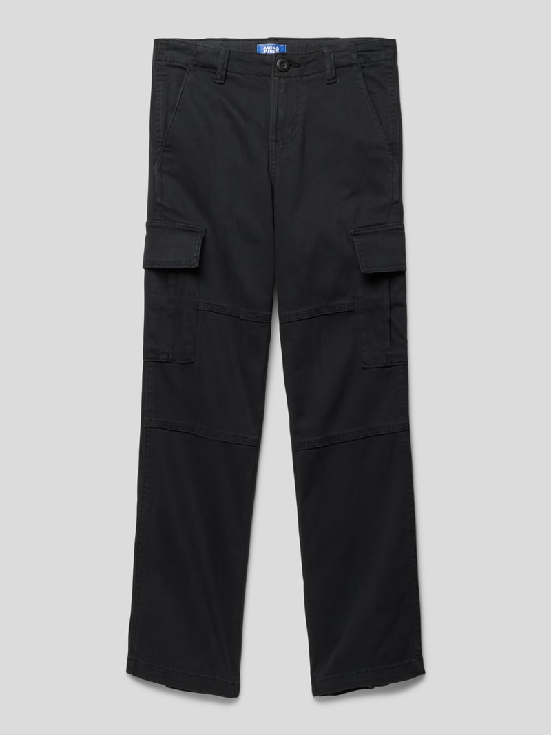 Cargohose mit aufgesetzten Taschen Modell 'HARLOW' in schwarz