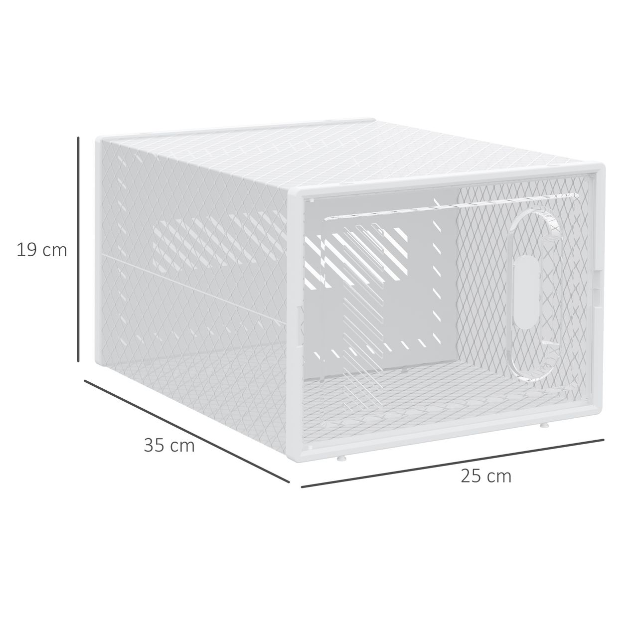 HOMCOM DIY Schuhbox Schuhkartons mit 8 Fächern Aufbewahrungsbox Transparent
