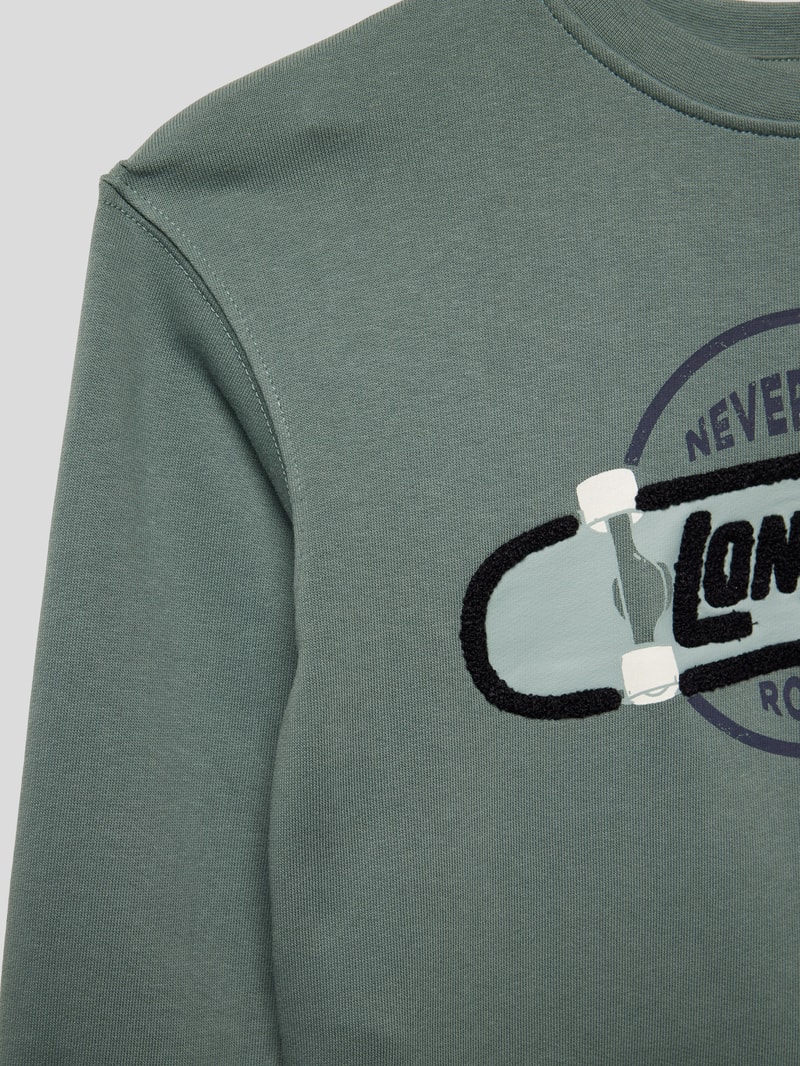 Sweatshirt mit Motiv-Print in grün