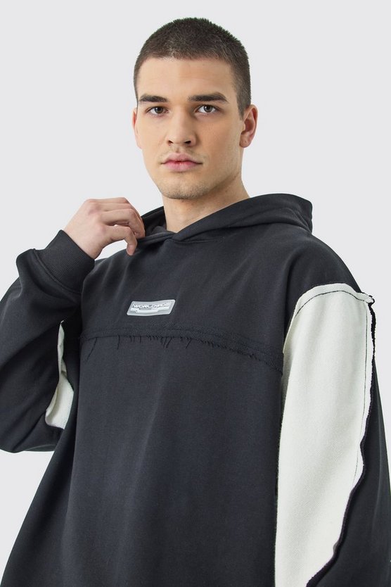 Tall Oversize Hoodie mit rohem Saum