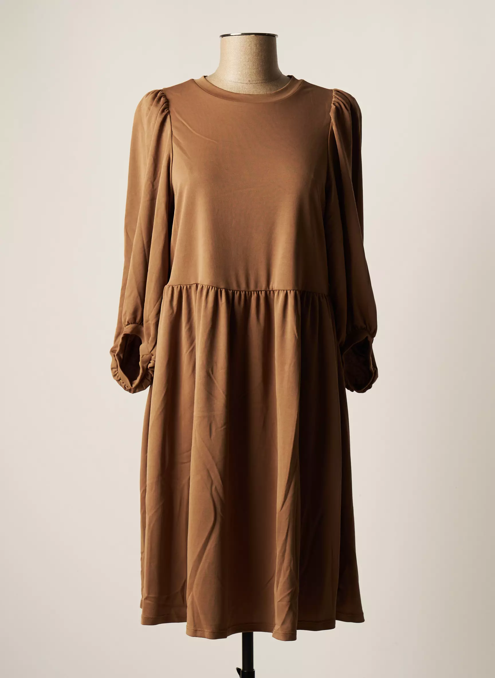Ichi Robes Mi Longues Femme couleur beige