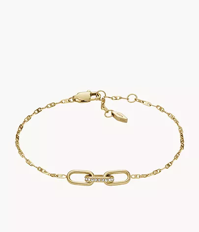Fossil Gliederarmband Heritage D-Link Edelstahl goldfarben
