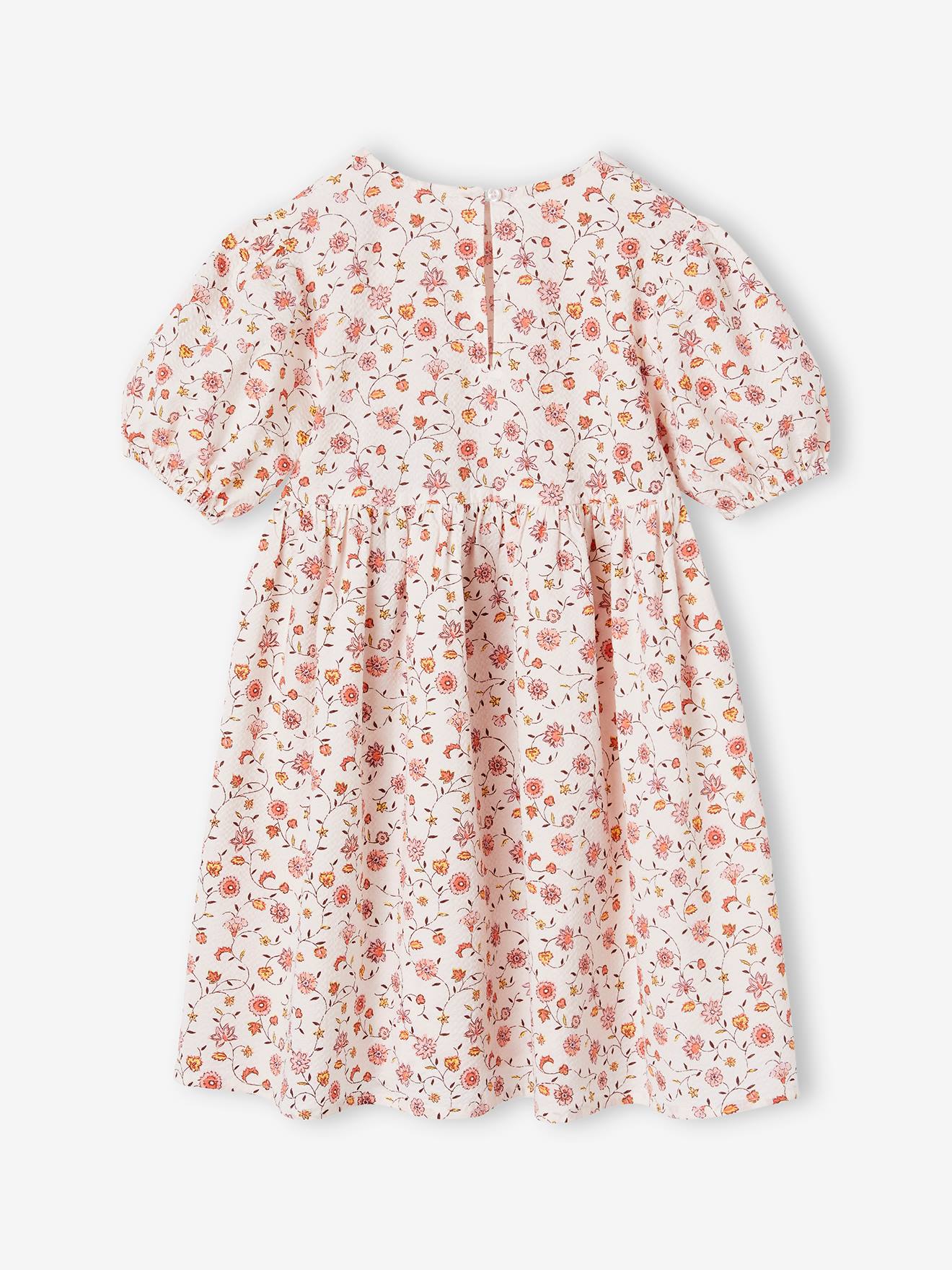 Vertbaudet Mädchen Kleid mit Ballonärmeln - lila