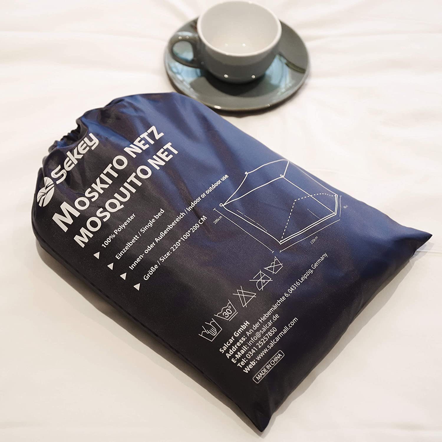 Sekey Moskitonetz Schutznetz XXL Insektenschutz Fliegennetz Doppelbett für In- & Outdoor, 220x100x200cm für Einzelbetten
