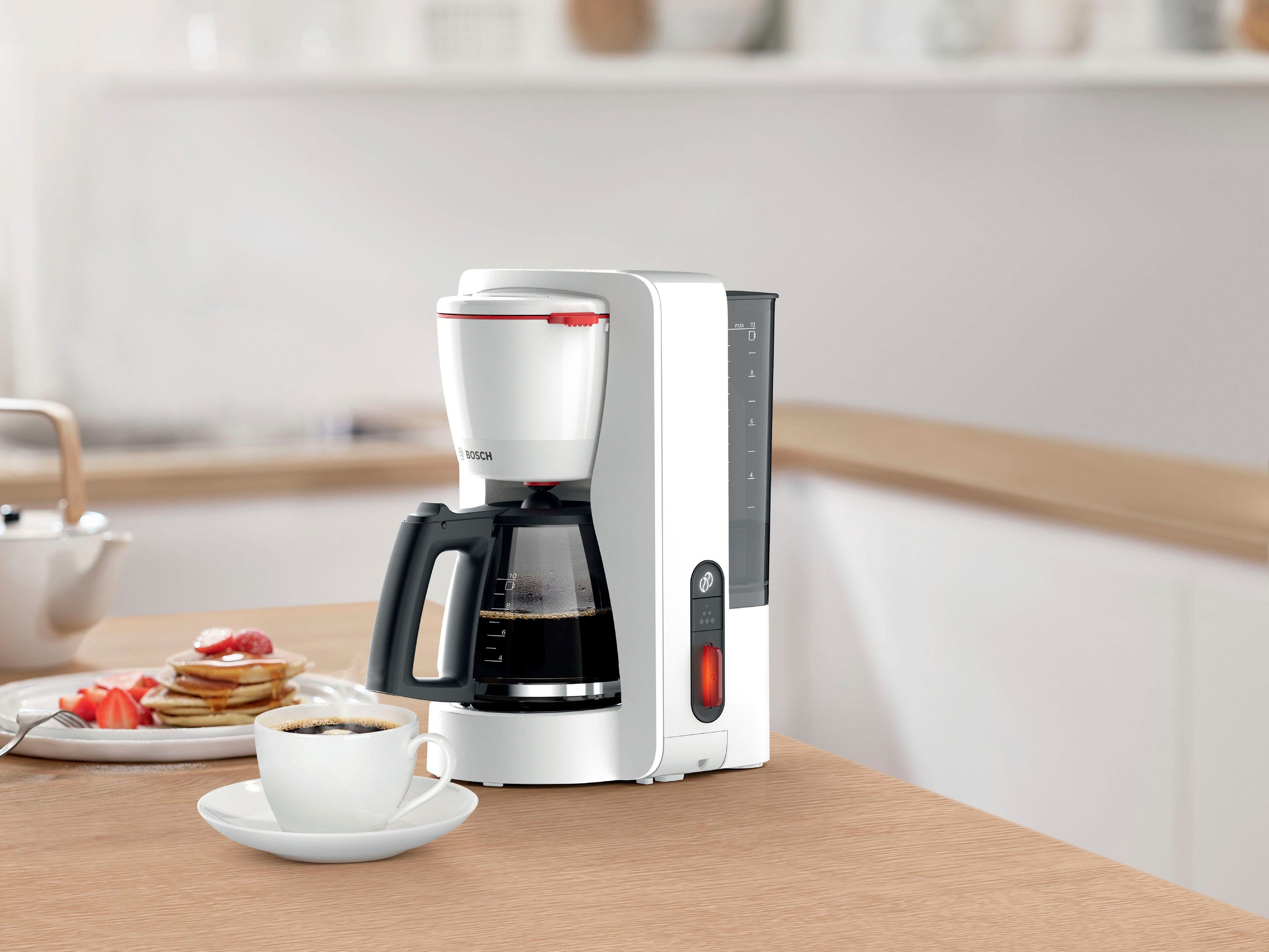 BOSCH Filterkaffeemaschine MyMoment TKA3M131, 1,25l Kaffeekanne, Papierfilter 1x4, 60min Warmhaltefunktion, Aroma intense, Entkalkungsprogramm, 1200 W