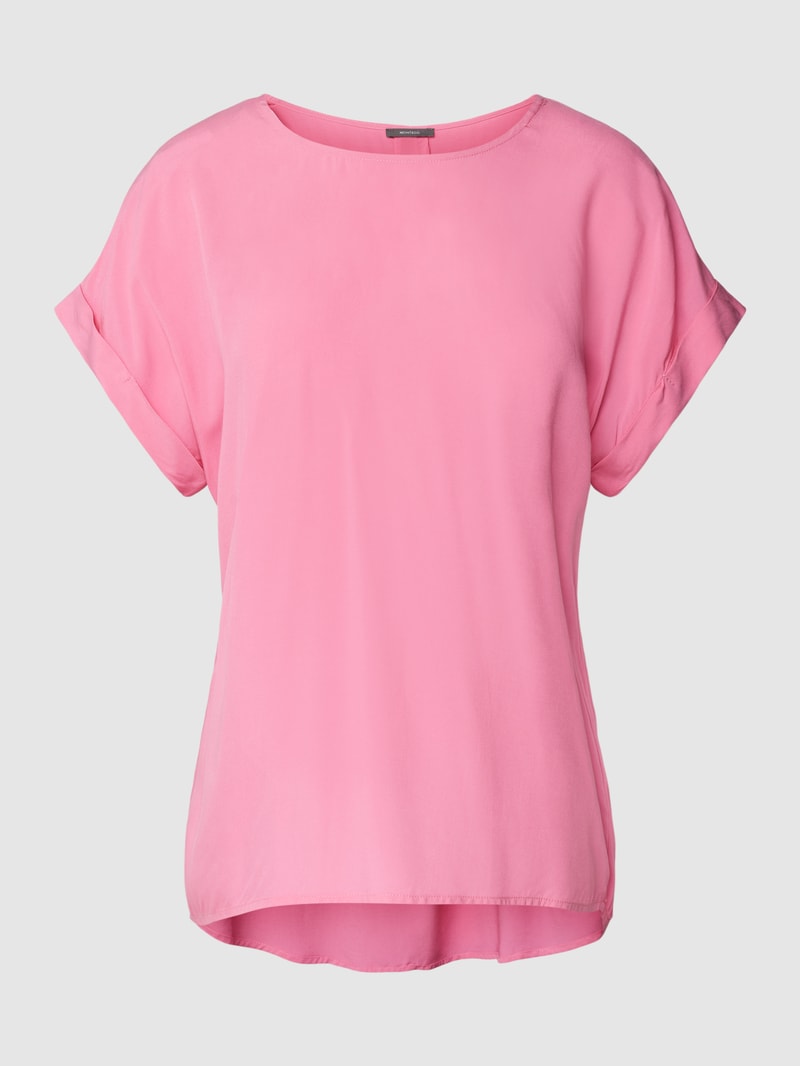 Blusenshirt aus reiner Viskose mit Kellerfalte in pink