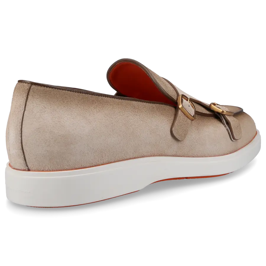 Santoni - Monk Schuhe 17271 Veloursleder - grau