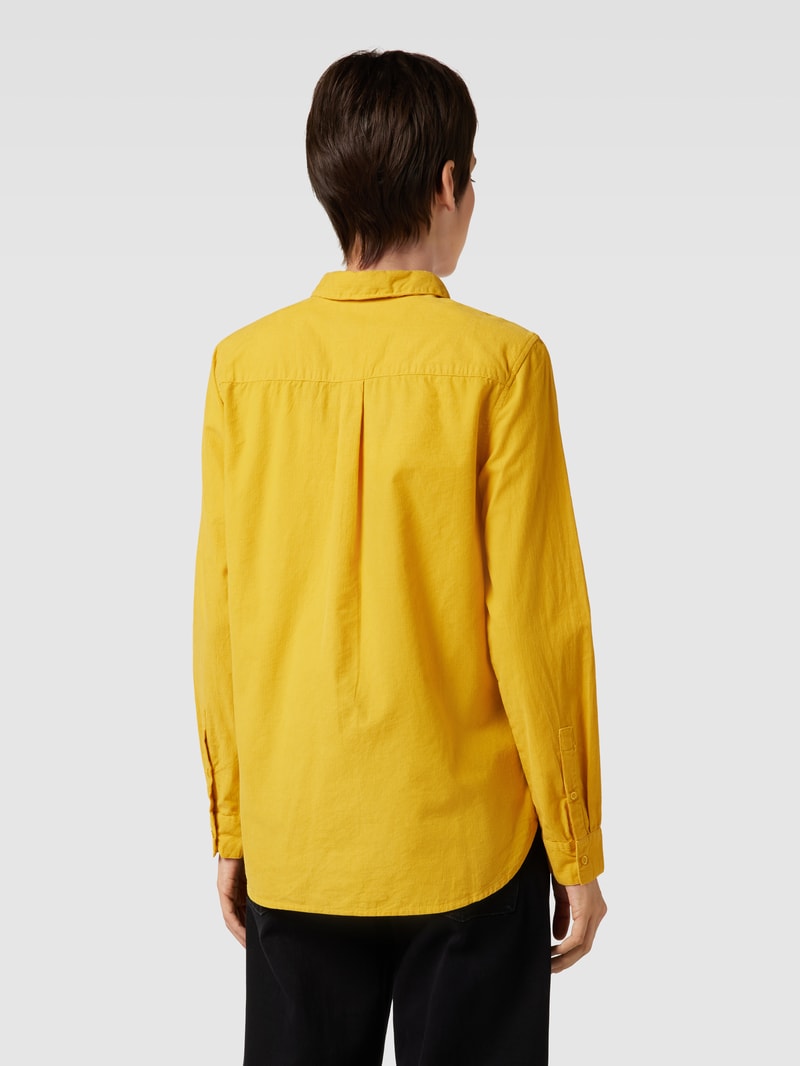 Hemdbluse in Cord-Optik mit Brusttaschen in senfgelb