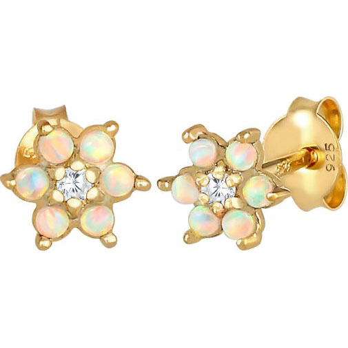 Elli Ohrringe Kinder Blüte Synth. Opal Zirkonia 925 Silber