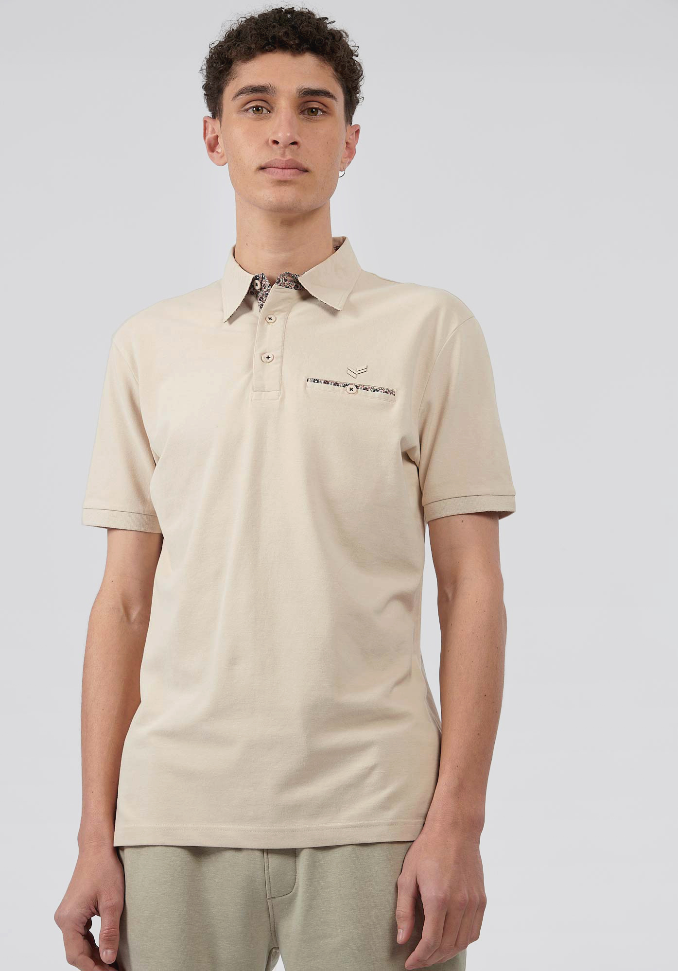 NAEL   Polo beige homme