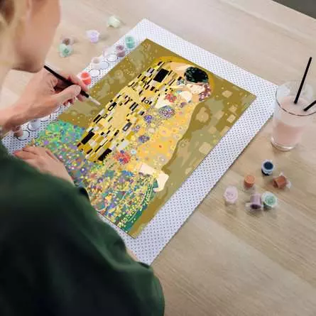 CreArt Leinwand ART Collection: Der Kuss (Klimt) - Malen nach Zahlen für Erwachsene
