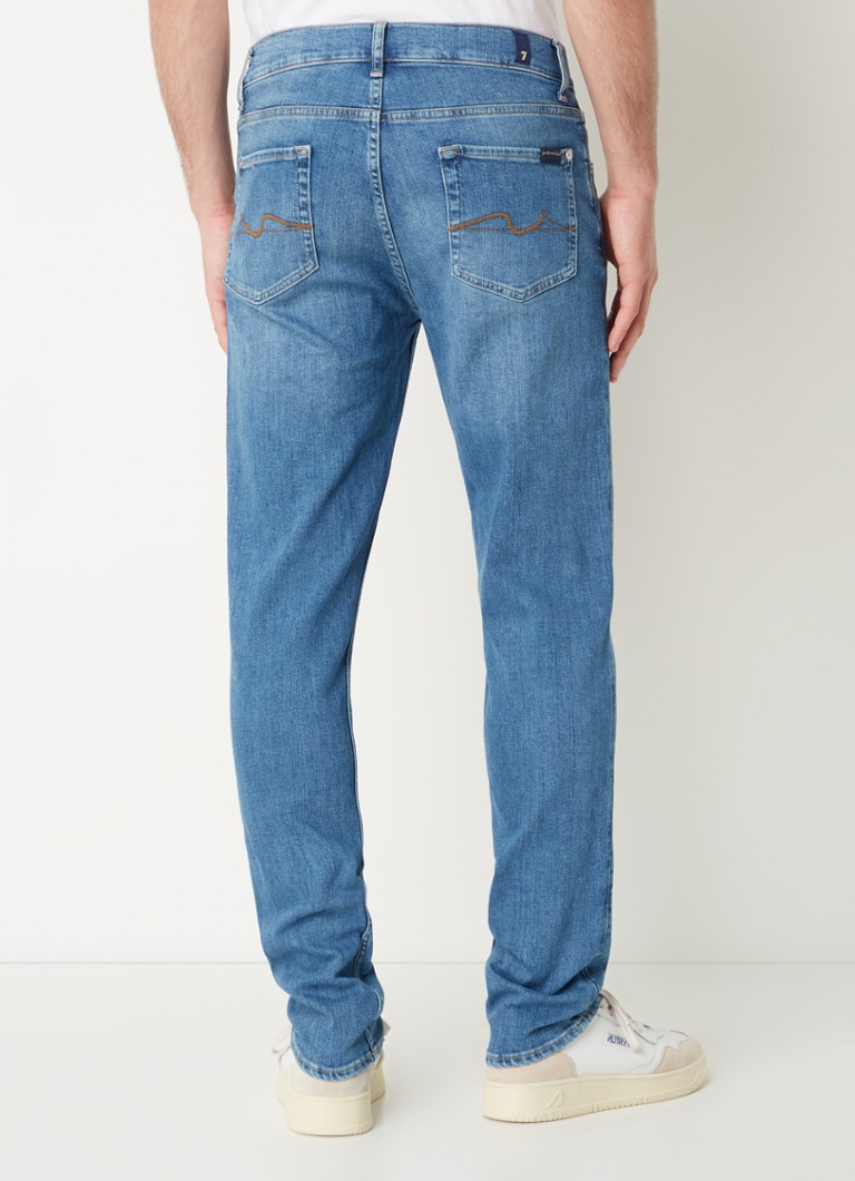 7 For All Mankind Slim fit -farkut, joissa keskipehmuste ja sivutaskut