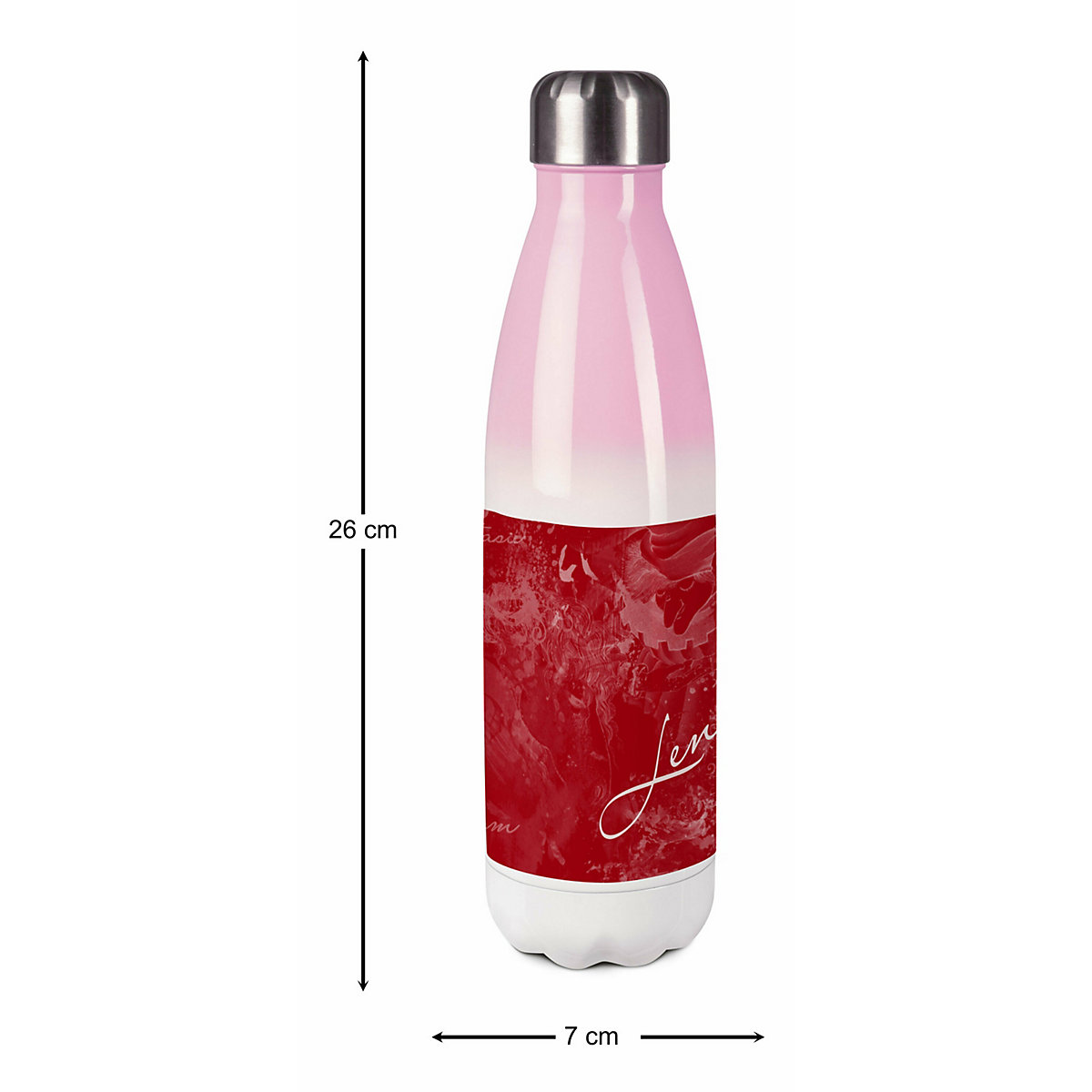Edelstahl Kinder Thermoflasche / Trinkflasche bunt Traum Farbe rot Spülmaschinenfest, Auslaufsicher, Bruchfest, Doppelwandig, Für Heißgetränke geeignet, Mit Deckel, Isoliert