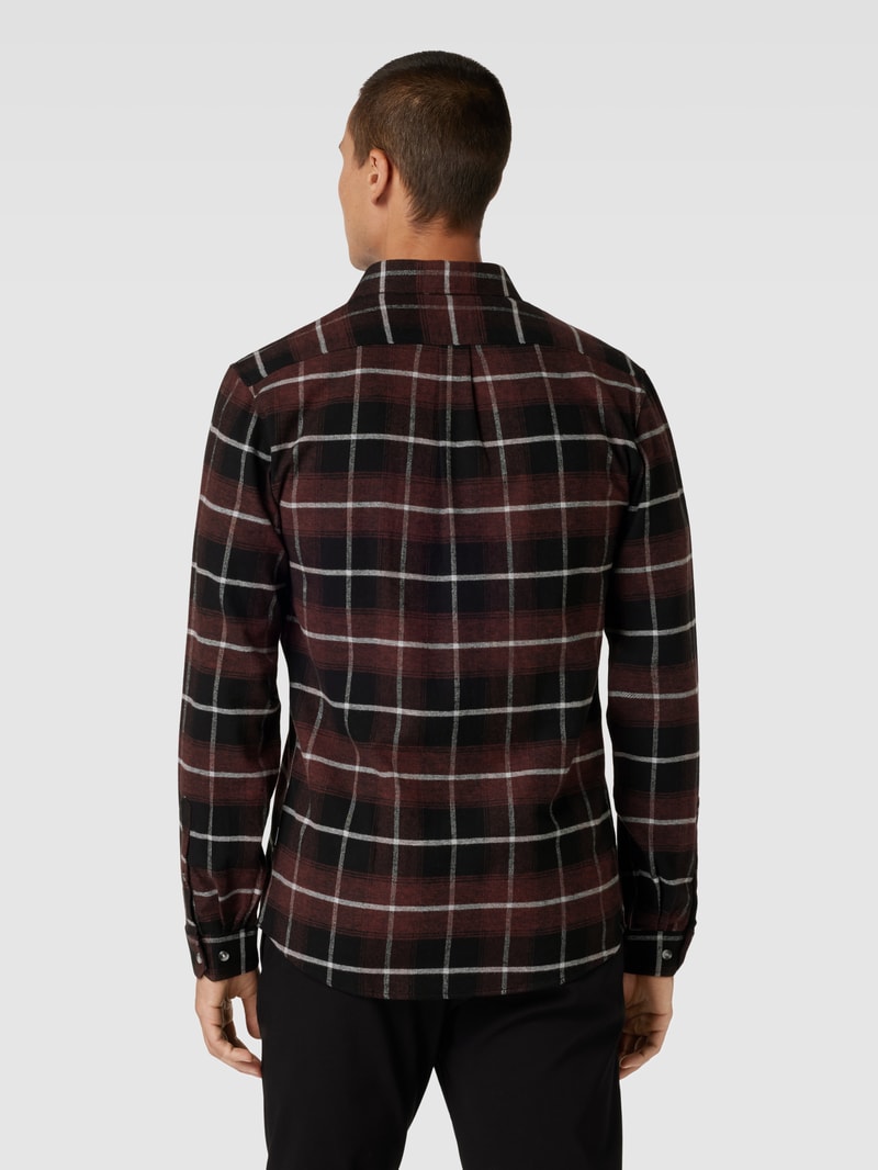 Slim Fit Freizeithemd mit Karomuster in bordeaux rot