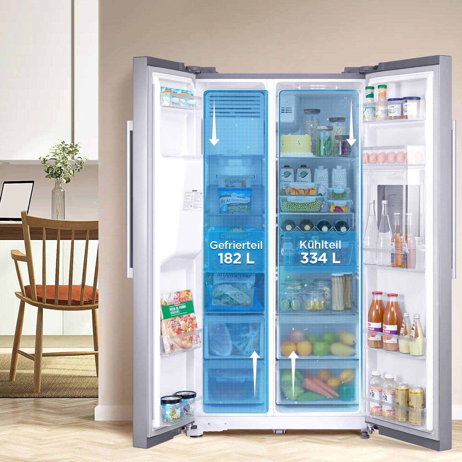 Midea Side-by-Side Serie 6 KS-EIX 6.23, 176.5 cm hoch, 89.7 cm breit